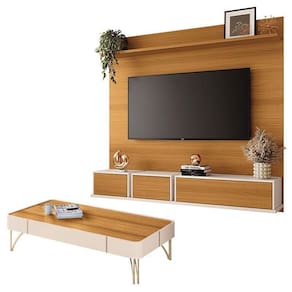 Home Suspenso Max E Mesa De Centro Cadenza Cinamomo Off White - Hb Móveis