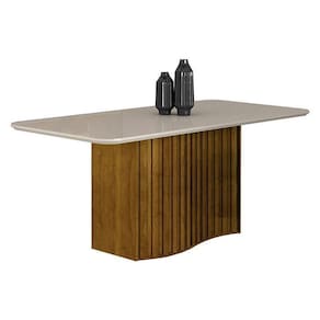 Mesa De Jantar Siena 180x90 Com Vidro Freijó Off White – Leifer Móveis