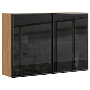Armário Aéreo Art 6003 2 Portas De Vidro 120 Cm Freijó Abs Preto – Kits Paraná