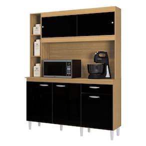 Cozinha Kit Duda 140 Cm Damasco Preto – Poquema