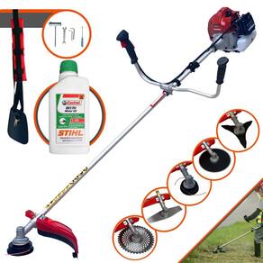 Roçadeira Cortador de Grama Lateral À Gasolina Kawashima BCJ431L 43cc 1,7HP Completa 5 em 1 Com Carretel + 4 Lâminas de Corte + ÓLEO STIHL 2 Tempos