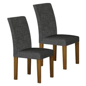 Cadeira Para Mesa De Jantar Napoli Mdf Kit 2 Peças Freijó Linho Chumbo – Leifer Móveis