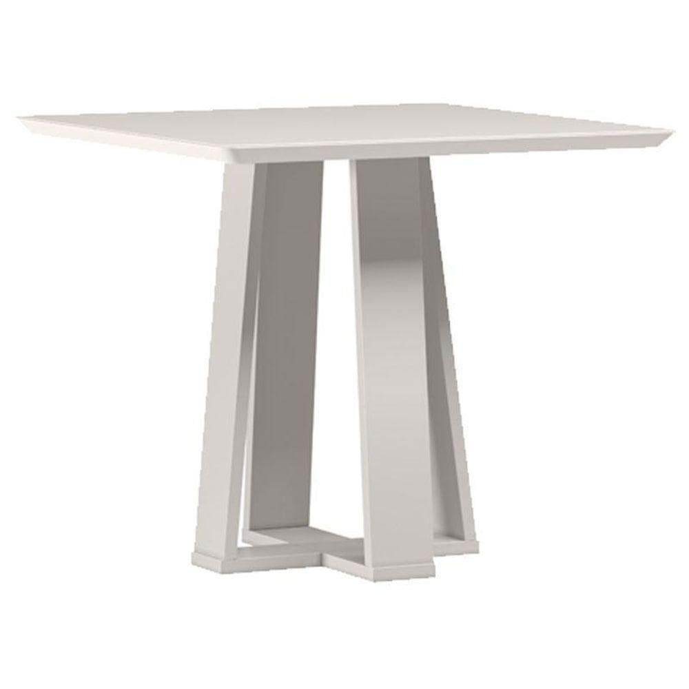 Mesa De Jantar 90x90 Cm Valência Com Vidro Off White – New Ceval