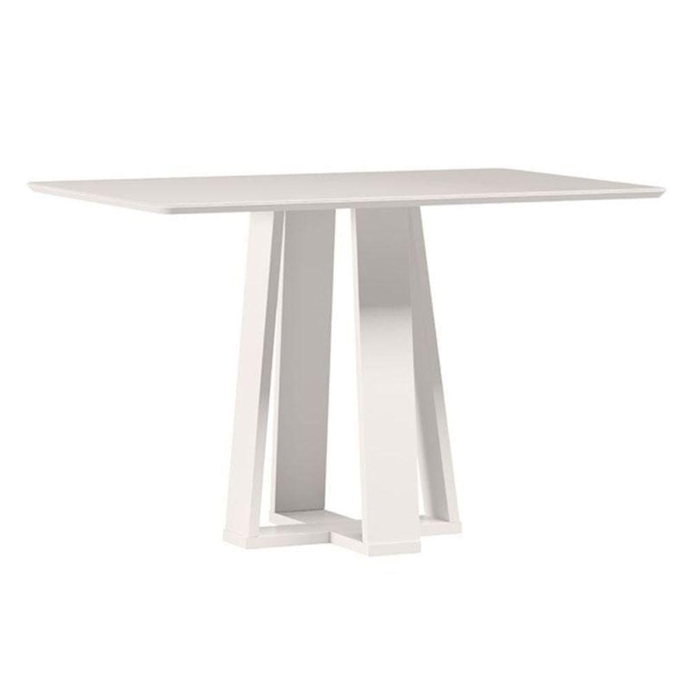 Mesa De Jantar Rubi 120x80 Cm Com Vidro Off White – New Ceval