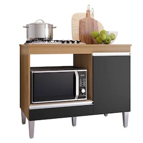 Balcão Para Cooktop Carla Amendoa Preto – Ajl