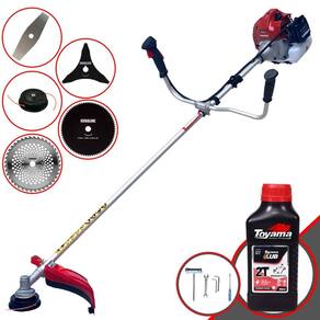 Roçadeira Multifuncional Kawashima BCJ431L À Gasolina 43cc 1,7HP 10.000rpm Completa 5 Em 1 C/ Carretel + Kit 4 Lâminas de Corte + ÓLEO TOYAMA 2 Tempos