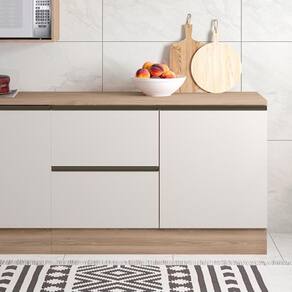 Balcão De Cozinha E Tampo 120cm Grace Carvalho Oak/off White Z44 - Mpozenato