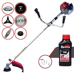 Cortador de Grama Profissional À Gasolina Kawashima BCJ431L 43cc 1,7HP 10.000rpm Roçadeira Multifuncional Com 6 Opções de Cortes + ÓLEO TOYAMA 2T