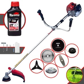 Roçadeira Kawashima BCJ431-L À Gasolina 43cc 1,7HP Completa Com 6 Opções de Cortes, Carretel + Kit 4 Facas + Escova de Aço Circular + ÓLEO TOYAMA 2T