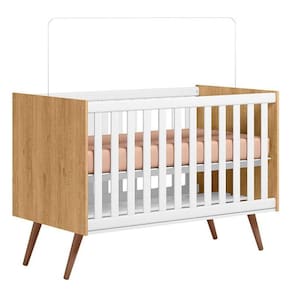 Berço Americano 3820 Retrô Freijó Toq Branco Acetinado - Qmovi