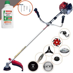 Máquina de Corta Grama Kawashima BCJ431L À Gasolina 43cc 1,7HP 10000rpm Multifunções Completa C/ Carretel de Nylon + 7 Opções de Corte + ÓLEO STIHL 2T