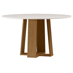Mesa De Jantar Isabela 135x135 Cm Com Vidro Ype Off White – New Ceval