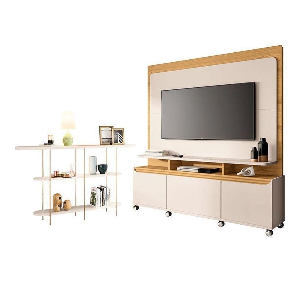 Estante Home Theater Quantum Off White Cinamomo E Aparador Infinity Off White – Hb Móveis