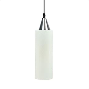 Lustre Pendente Taschibra Anne 20cm Leitoso E27 Bivolt Prata