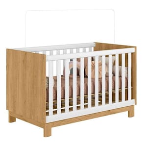 Berço Americano Mini Cama Slim Freijó Toq Branco Acetinado - Qmovi