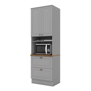 Torre Quente 1 Forno Americana Cinza Com Tampo Nature – Henn