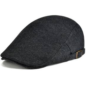 Boina De Algodão Design Basico Liso Casual Unissex Ajustavel Cinza Escuro