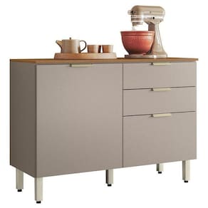 Balcão De Cozinha Alba 120cm Amêndola Nude Tx Com Tampo - Demóbile