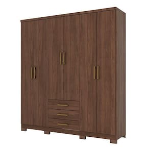 Guarda Roupa Casal City 6 Portas Castanho - Henn