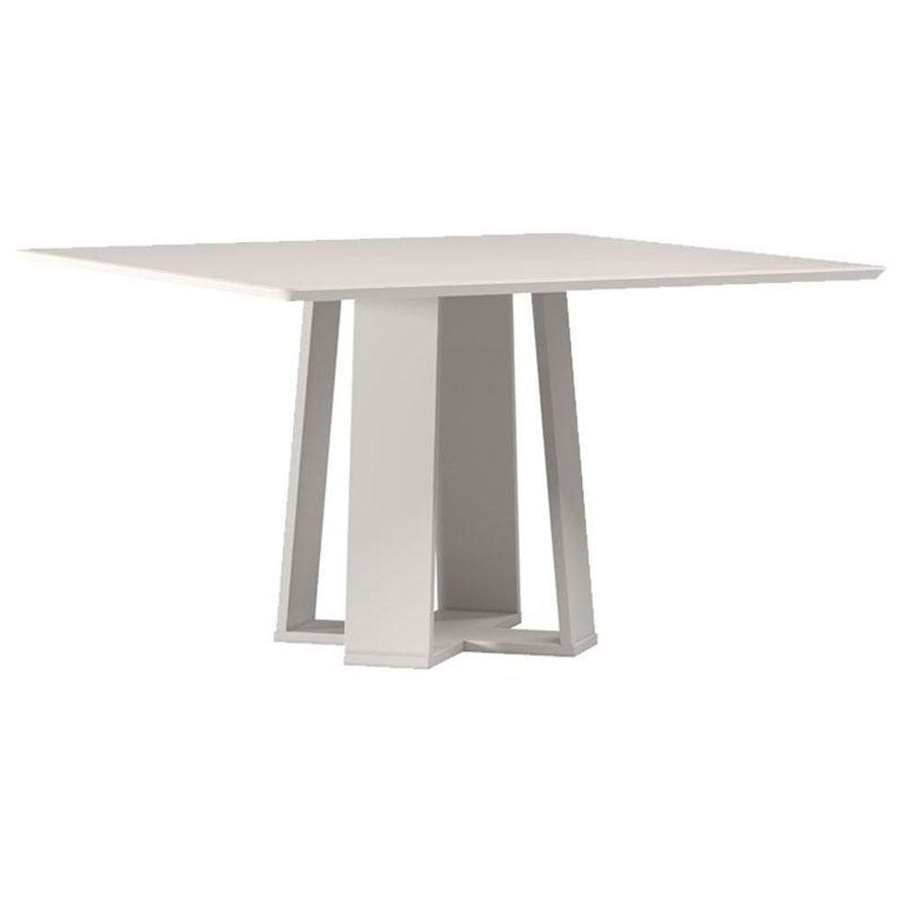 Mesa De Jantar 135x135 Cm Valência Com Vidro Off White – New Ceval