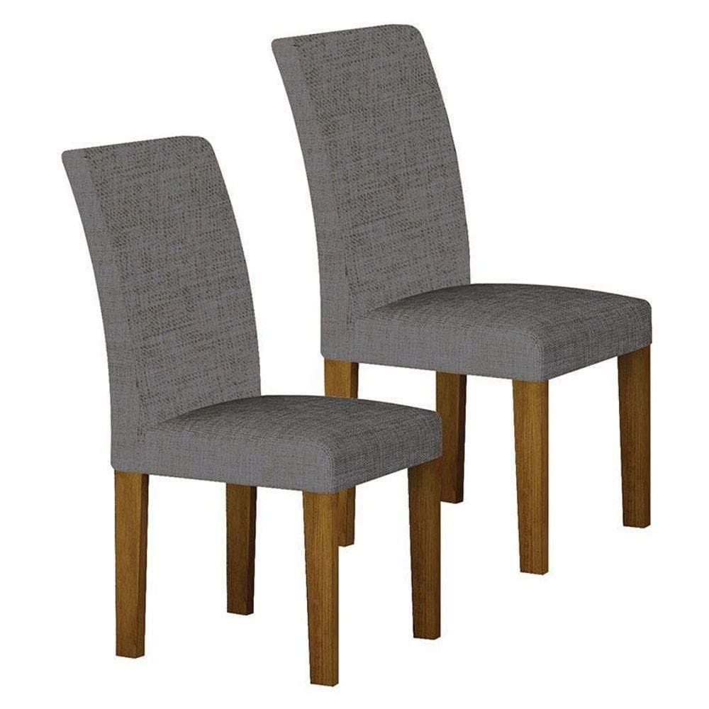 Cadeira Para Mesa De Jantar Napoli Mdf Kit 2 Peças Freijó Linho Cinza – Leifer Móveis