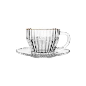 Conjunto De Xícaras Para Café Com Pires Em Cristal Imperatriz Com 8 Peças 110ml Wolff