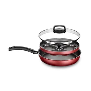 Frigideira 4 Ovos Poche De Aluminio Com Antiaderente Cereja 8996
