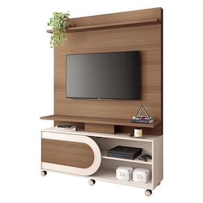 Estante Home Theater órbis Castanho Off White - Hb Móveis
