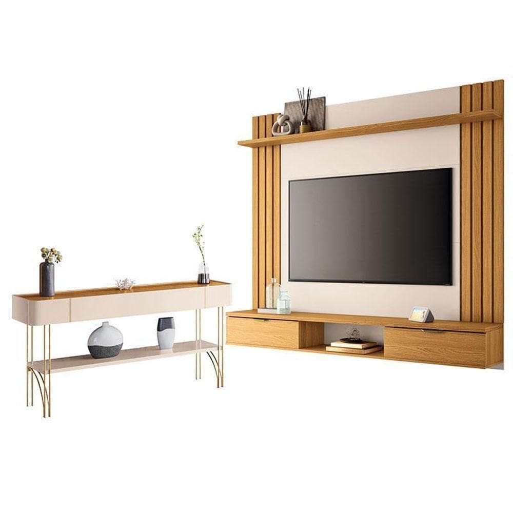 Painel Para Suspenso Solus E Aparador Vivant Cinamomo Off White – Hb Móveis