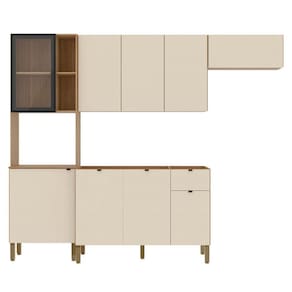 Cozinha Compacta Balcão Sem Tampo Laura Plus Soft/freijó Z06 - Mpozenato