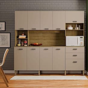 Cozinha Ambiente Intense 10 Portas E 2 Gavetas Freijó Vanilla - Kits Paraná