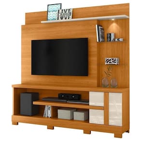 Estante Home Theater Alan Com Pés Cinamomo Off White – Madetec