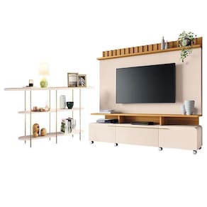 Estante Home Theater Artís Off White Cinamomo E Aparador Infinity Off White – Hb Móveis