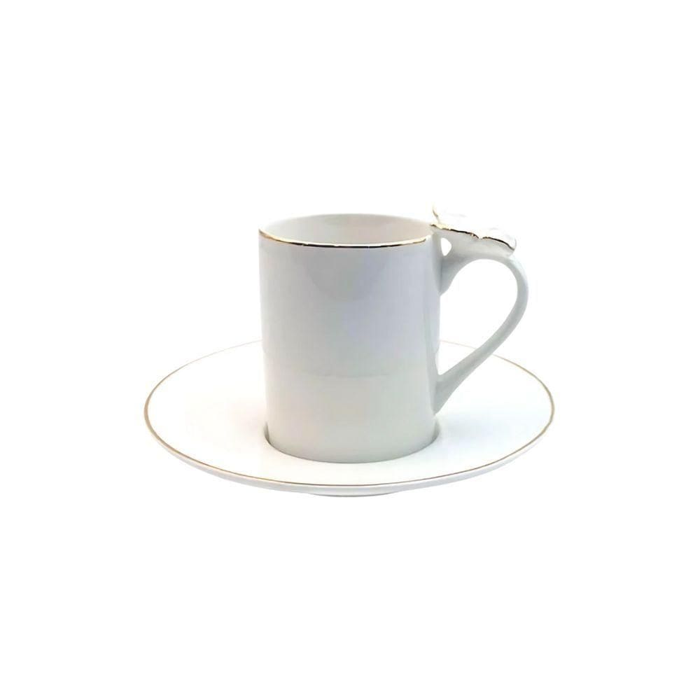 Conjunto De Xícaras Para Café Com Pires Em Porcelana Ramoudie Com 8 Peças 100ml L`hermitage