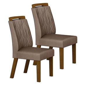 Cadeira Para Mesa De Jantar Ilhéus Mdf Kit 2 Peças Joli Camurça – Leifer Móveis