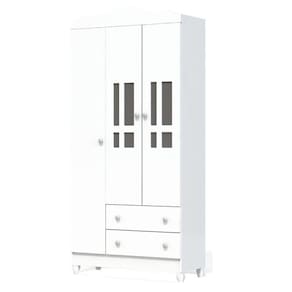 Guarda Roupa Infantil Ariel 3 Portas Branco Brilho – Carolina Móveis