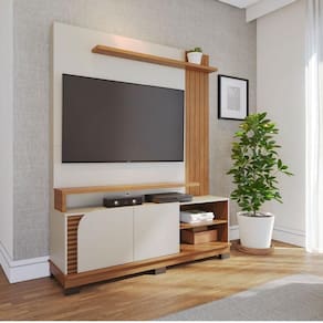 Estante Home Theater Ambiente Jurerê Off White Matte Freijó – Colibri