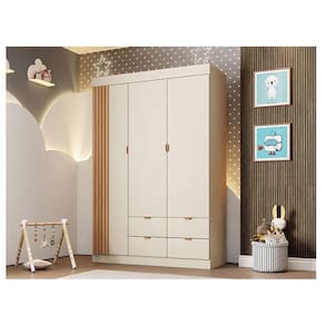 Guarda Roupa Infantil Ambiente Ayla 3 Portas Off White - Phoenix