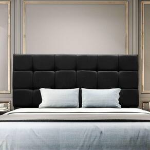 Cabeceira Estofada Cama Box Casal 160 Cm Costa Rica Suede Preto