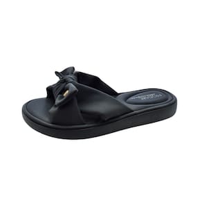 Chinelo Flat Tamanco Rasteira Mississipi Nobuck Soft Detalhe Laço Macia Solado Borracha