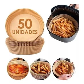 Forro De Papel Antiaderente Para Airfryer - Cozimento Limpo, 50 Unidades Descartáveis