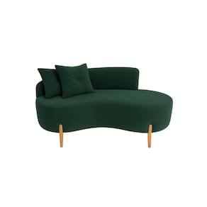 Sofá Orgânico 2 Lugares C/2 Almofadas Curvo Sala Recepção Veludo Verde - Montanaris Decor