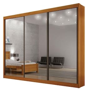 Guarda Roupa 6 Gavetas San Marino Premium Com 3 Espelhos Cinamomo - Leifer Móveis