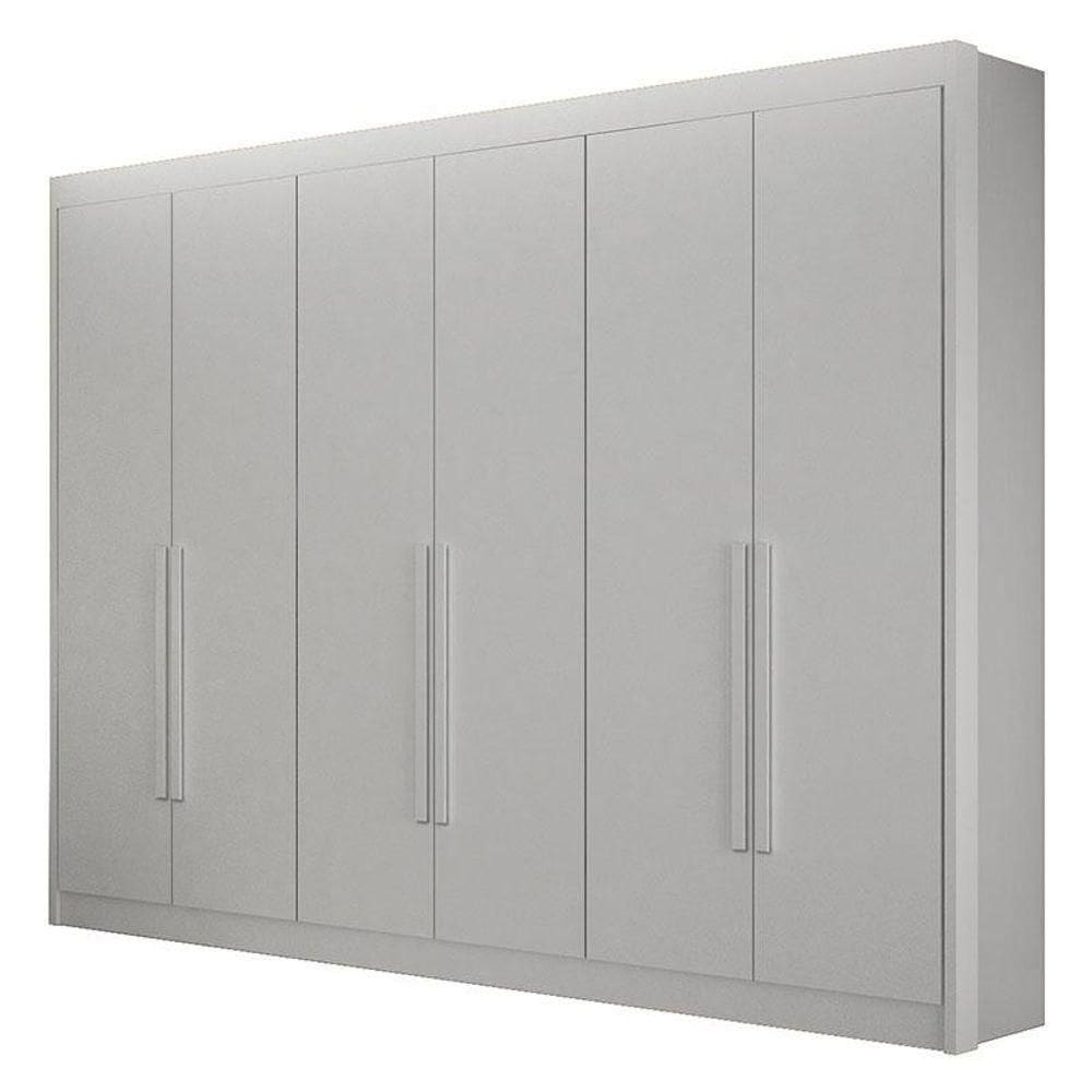 Guarda Roupa 6 Portas Diamante Gold Branco - Leifer Móveis