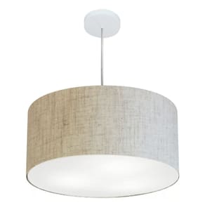Lustre Pendente Cilíndrico Vivare Md-4213 Cúpula em Tecido 50x30cm - Bivolt