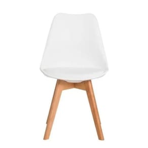 Cadeira Leda Branca - Charles Eames Wood Com Almofada