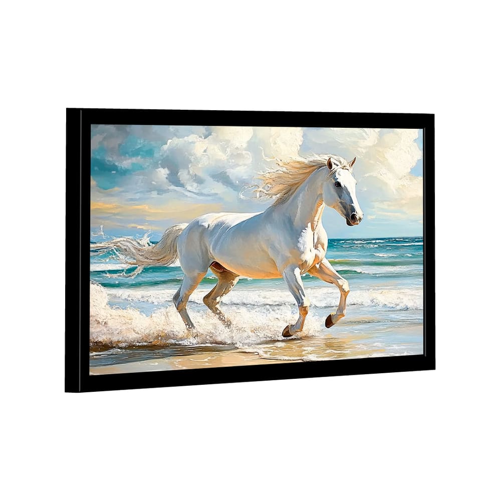 Quadro Decorativo Cavalo Branco na Praia