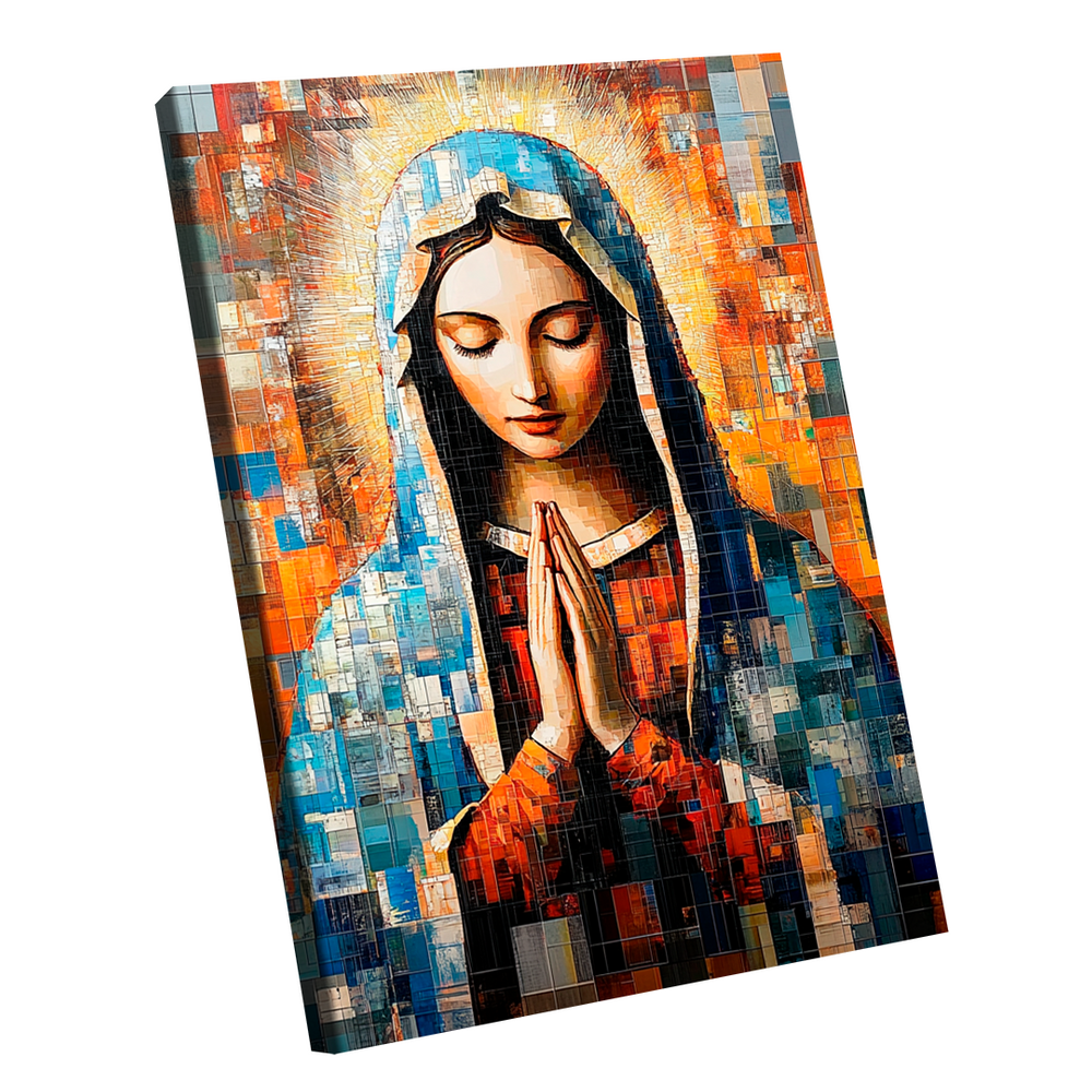 Quadro Decorativo Virgem Maria Em Grid Art
