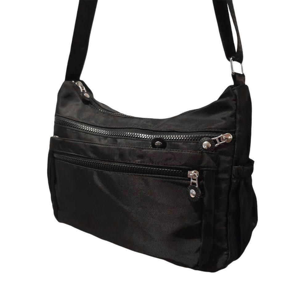 Bolsa Lateral Transversal Lisa Casual Preto