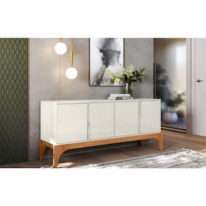 Buffet Amalf 4 Portas Off White Perolizado Jequitiba Lukaliam